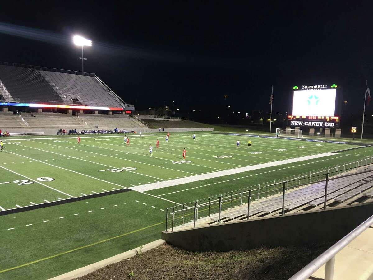 Texan Drive Stadium is seen during New Caney and Caney Creek boys soccer March 6, 2018.