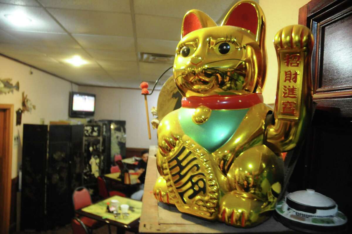 China Garden is decorated with ornaments like the "lucky cat."