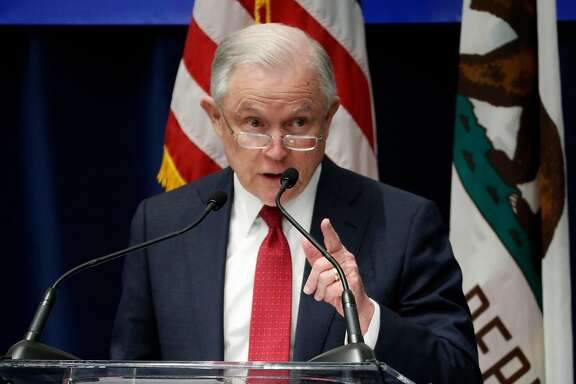 U.S. Attorney General Jeff Sessions delivers remarks to the California Peace Officer's Association at the Kimpton Sawyer Hotel in Sacramento, Calif., on Wed. Mar. 7, 2018.