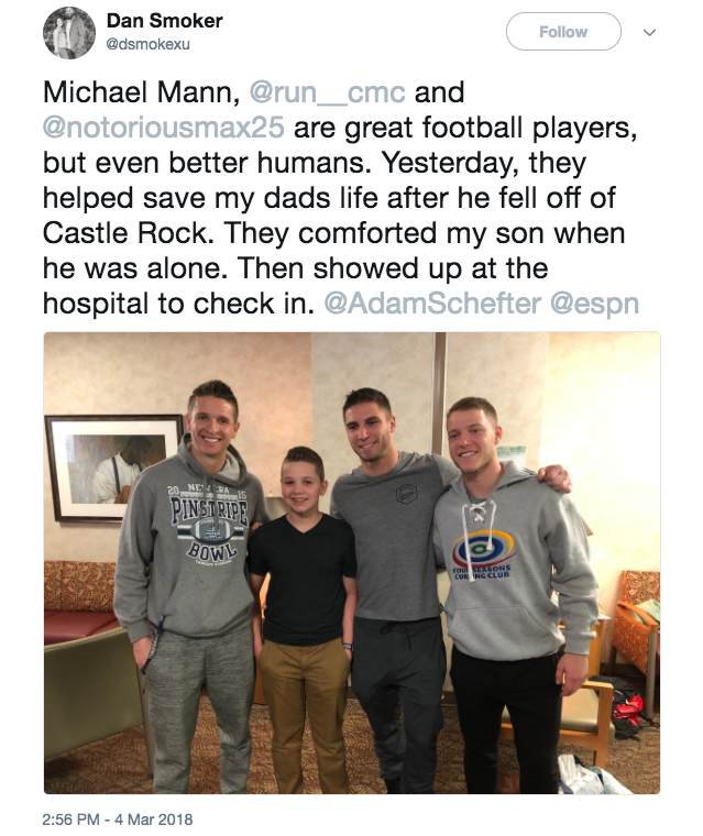 Christian McCaffrey Credited for Saving Man's Life Who Fell 20