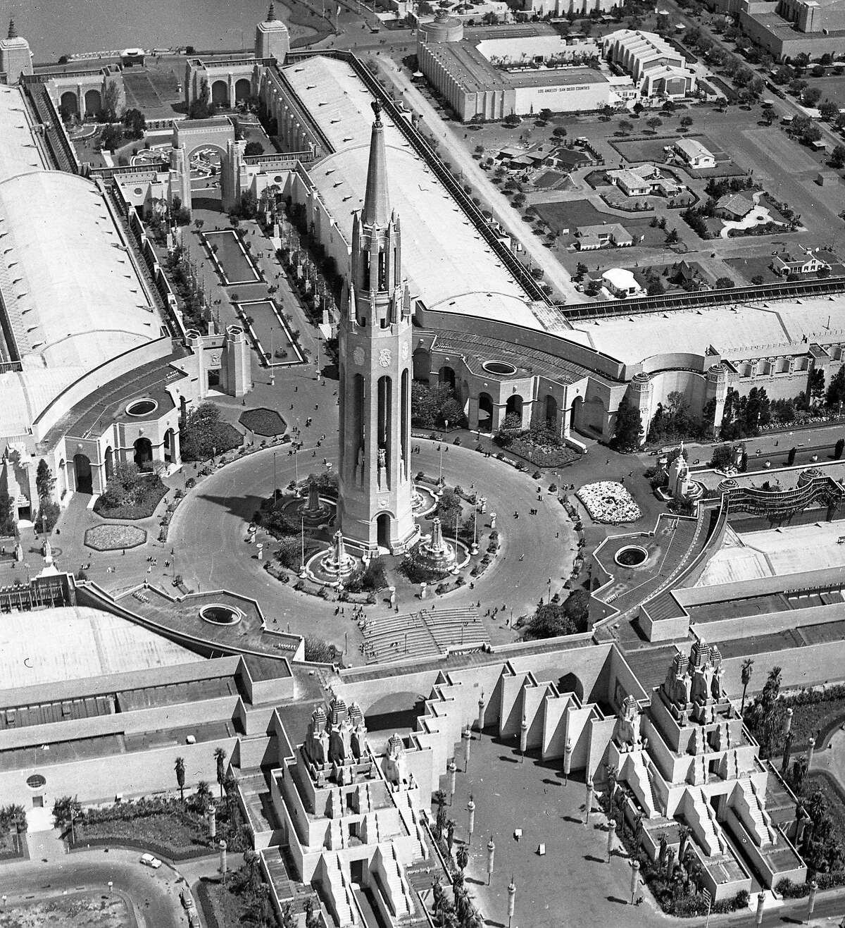 Aerial photos of the Golden Gate International Exposition on Treasure Island, 1939