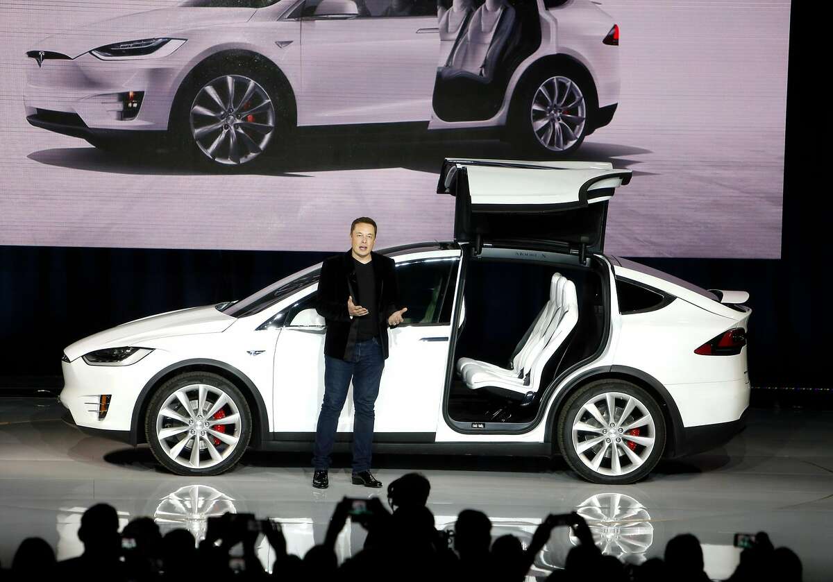 Elon Musk introduces Tesla's electric SUV, the Model X in Fremont, Calif., on Tuesday, September 29, 2015.