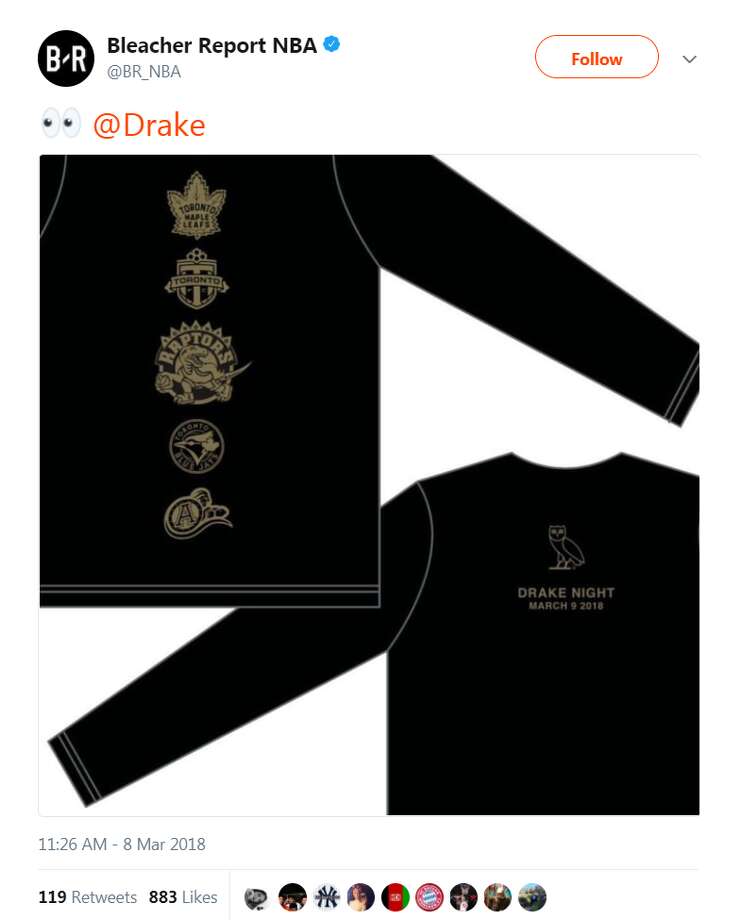 drake night raptors shirt