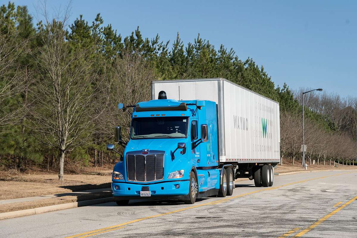 A self-driving truck developed by Waymo, the autonomous vehicle branch of Google's parent company Alphabet