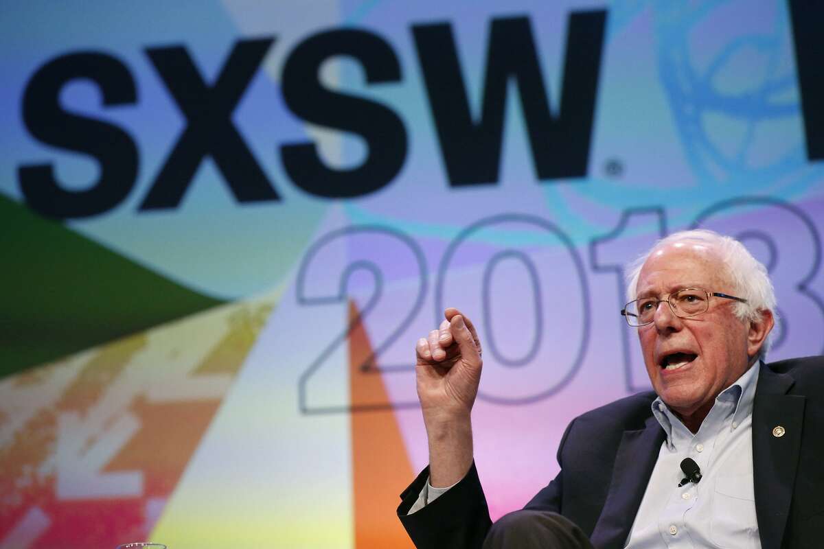 Vermont Sen. and former Democratic presidential candidate Bernie Sanders speaks during SXSW Friday March 9, 2018 in Austin, Tx.