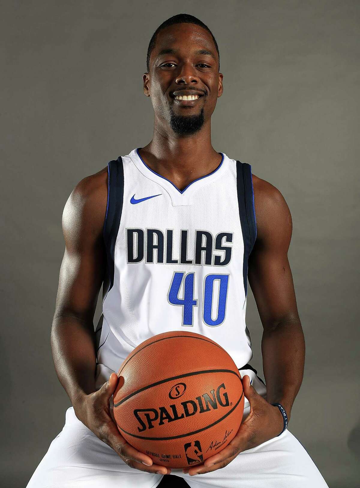 DALLAS, TX - SEPTEMBER 25: Harrison Barnes #40 of the Dallas Mavericks poses for a portrait during Dallas Mavericks media day at American Airlines Center on September 25, 2017 in Dallas, Texas. NOTE TO USER: User expressly acknowledges and agrees that, by downloading and/or using this photograph, user is consenting to the terms and conditions of the Getty Images License Agreement. (Photo by Ronald Martinez/Getty Images) ORG XMIT: 775047912