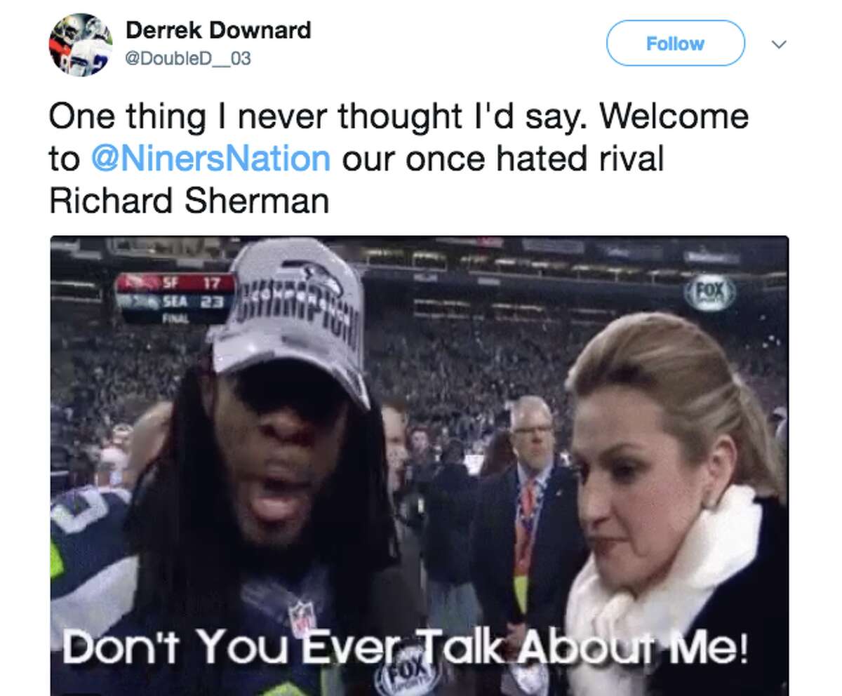 49ers fans took to Twitter to make amends with longtime-nemesis Richard Sherman.