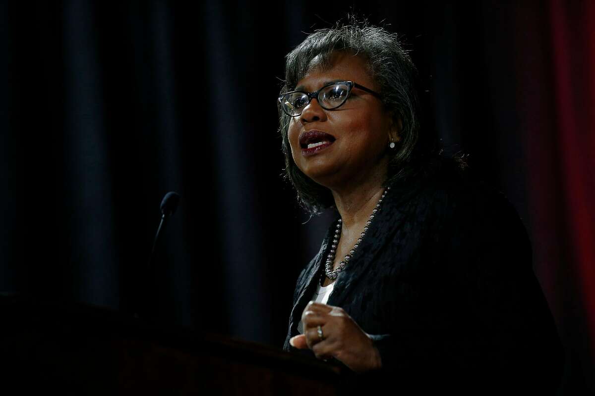 Anita Hill during The Barbara Lee and Elihu Harris Lecture Series at the Oakland Marriott City Center, Saturday, March 10, 2018, in San Francisco.