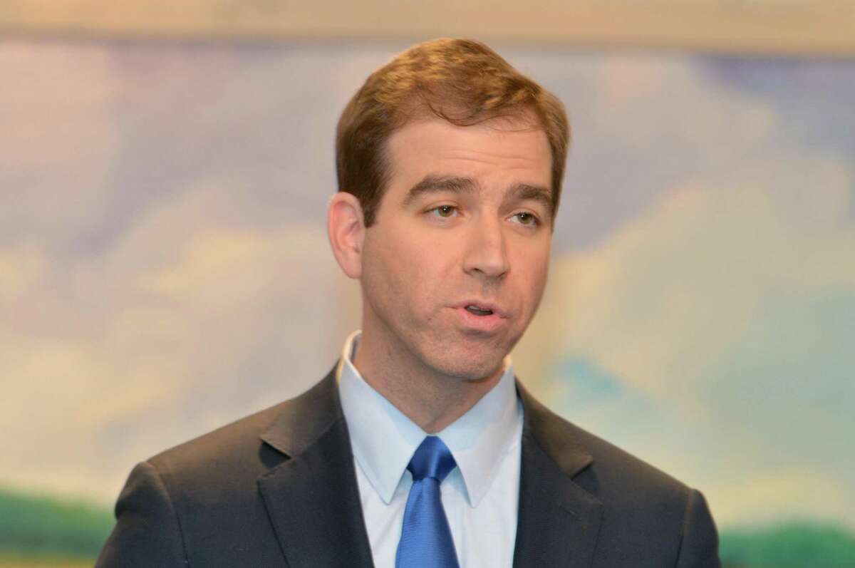 Luke Bronin talks about his candidacy for Governor during a Norwalk Democratic Town Committee forum for candidates to talk and answer questions at Norwalk City Hall on Monday January 29, 2018 in Norwalk Conn.