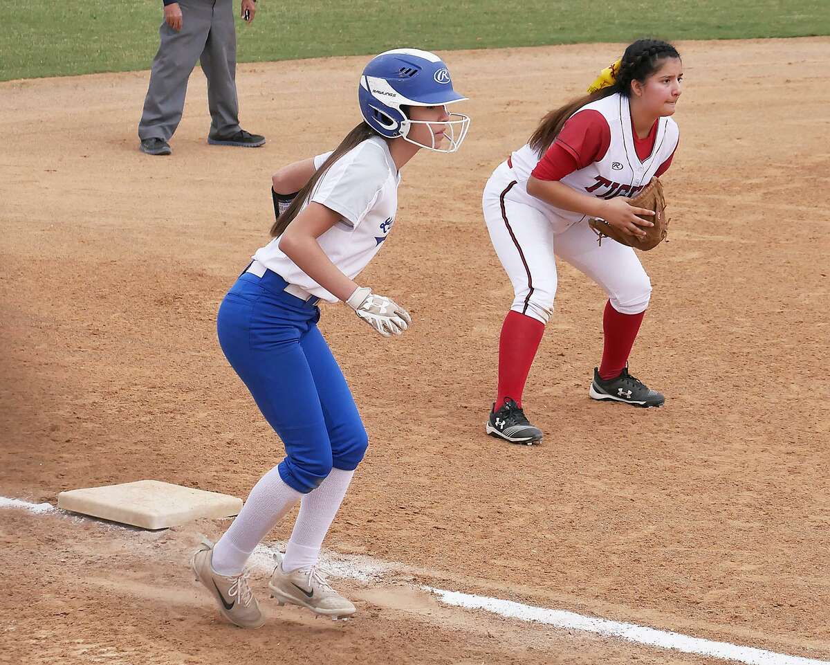Kassandra Ramirez was one of six players with two runs scored Monday as Cigarroa run-ruled Martin 16-0 on only two hits thanks to 18 walks and four Lady Tiger errors.
