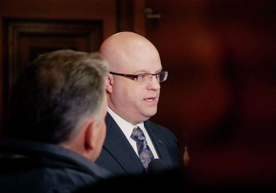 Rensselaer County District Attorney Joel Abelove talks to members of the media following the sentencing of Johnny Oquendo on Monday, March 12, 2018, in Troy, N.Y.     (Paul Buckowski/Times Union) Photo: PAUL BUCKOWSKI / (Paul Buckowski/Times Union)