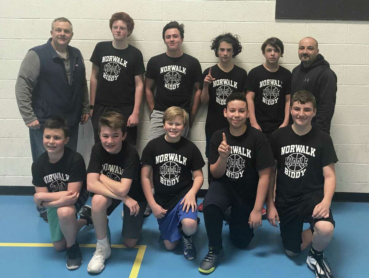 The Nets won the Norwalk Rec and Park's Middle School City Championship recently. Team members include: Front row, from left, Max Anderson, Zach Rich, Jacob Neaderland, Adrien Rivera and Zack DiMeglio, and back row, from left, Coach Andrew Bella, Miles Vitucci, Max Savona, Ryan Buzzee, Jale Bella and John DiMeglio.