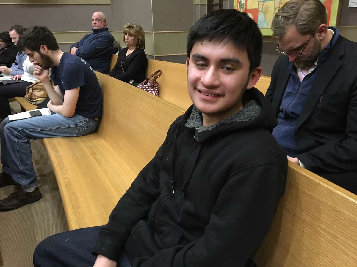 Alex  Guzhnay, 15,  was the youngest person to testify at the New Haven budget hearing.