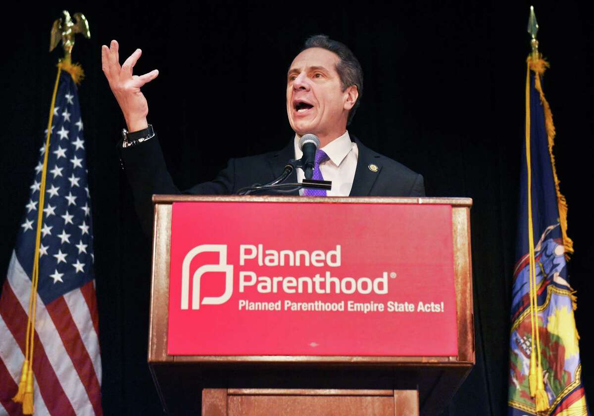 Gov. Andrew Cuomo speaks to NYS Planned Parenthood advocates during a rally at the Empire State Plaza Convention Center Tuesday March 13, 2018 in Albany, NY. (John Carl D'Annibale/Times Union)