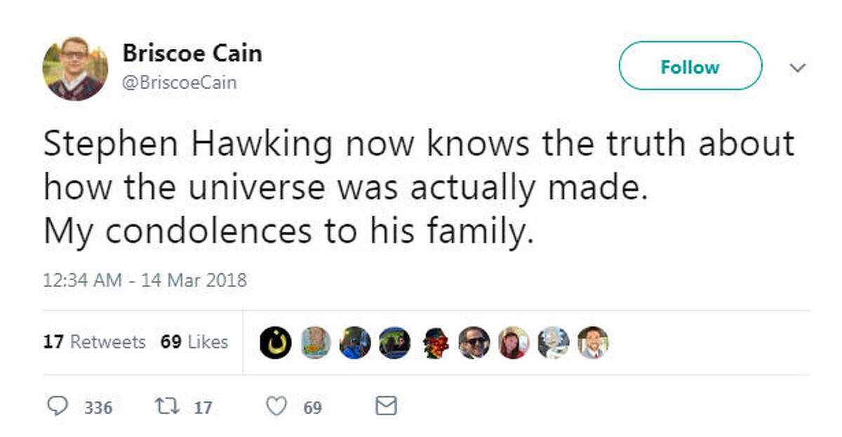 A Texas state representative has drawn Twitter's ire after hundreds of people who interpreted a late night tweet as a stab against famed physicist Stephen Hawking.