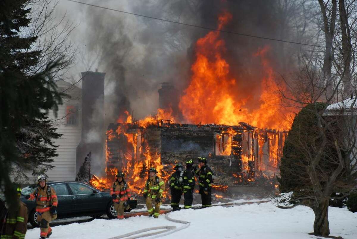 Fire companies from Delmar, Elsmere, Bethlehem, North Bethlehem and Selkirk responded to a fire scene at 151 Adams Place in Delmar on Saturday. (Tom Heffernan Sr. / Special to the Times Union)