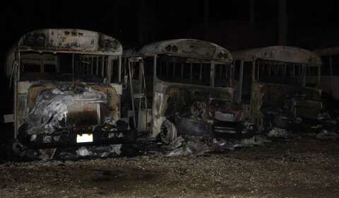 Late Night Blaze Claims Five Coldspring Isd Buses Houston Chronicle