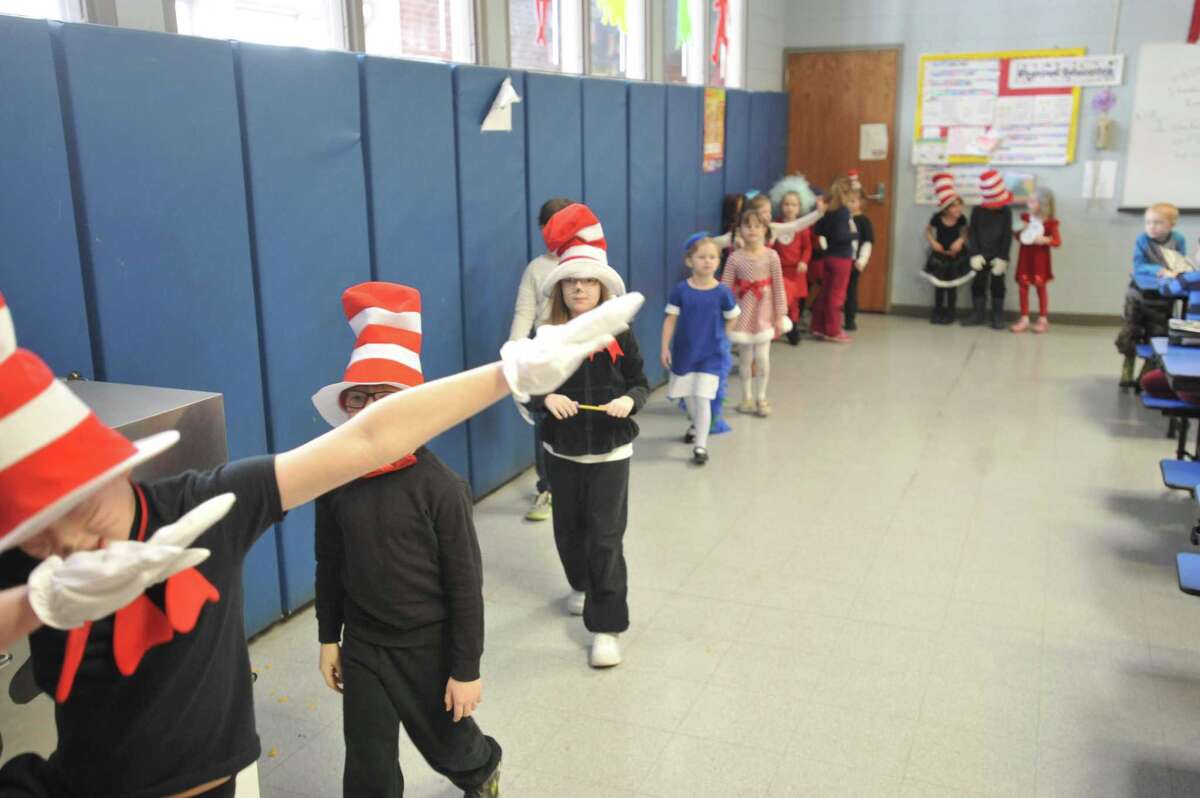 Batcheller students cap celebration of Dr. Seuss by donning costumes