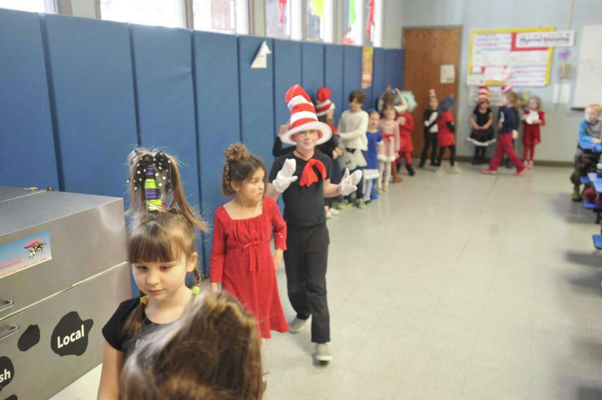 Batcheller students cap celebration of Dr. Seuss by donning costumes