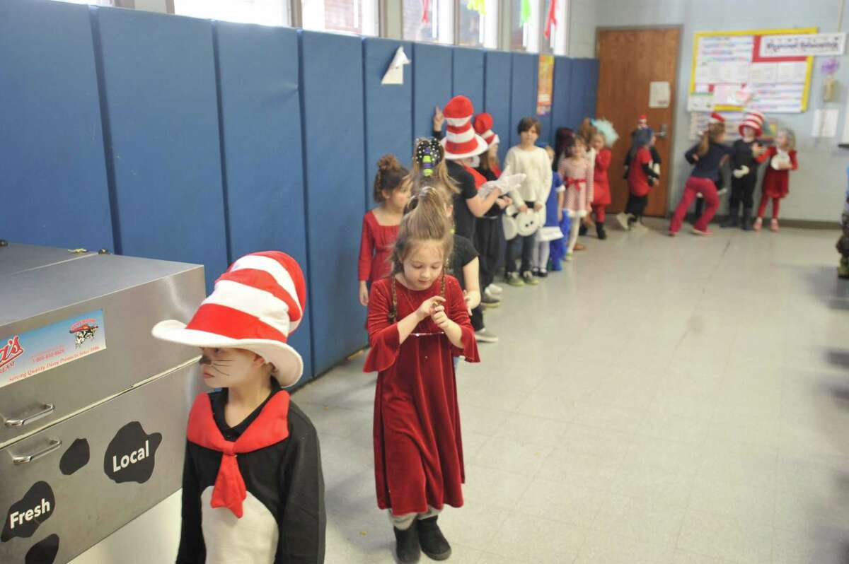 Batcheller students cap celebration of Dr. Seuss by donning costumes