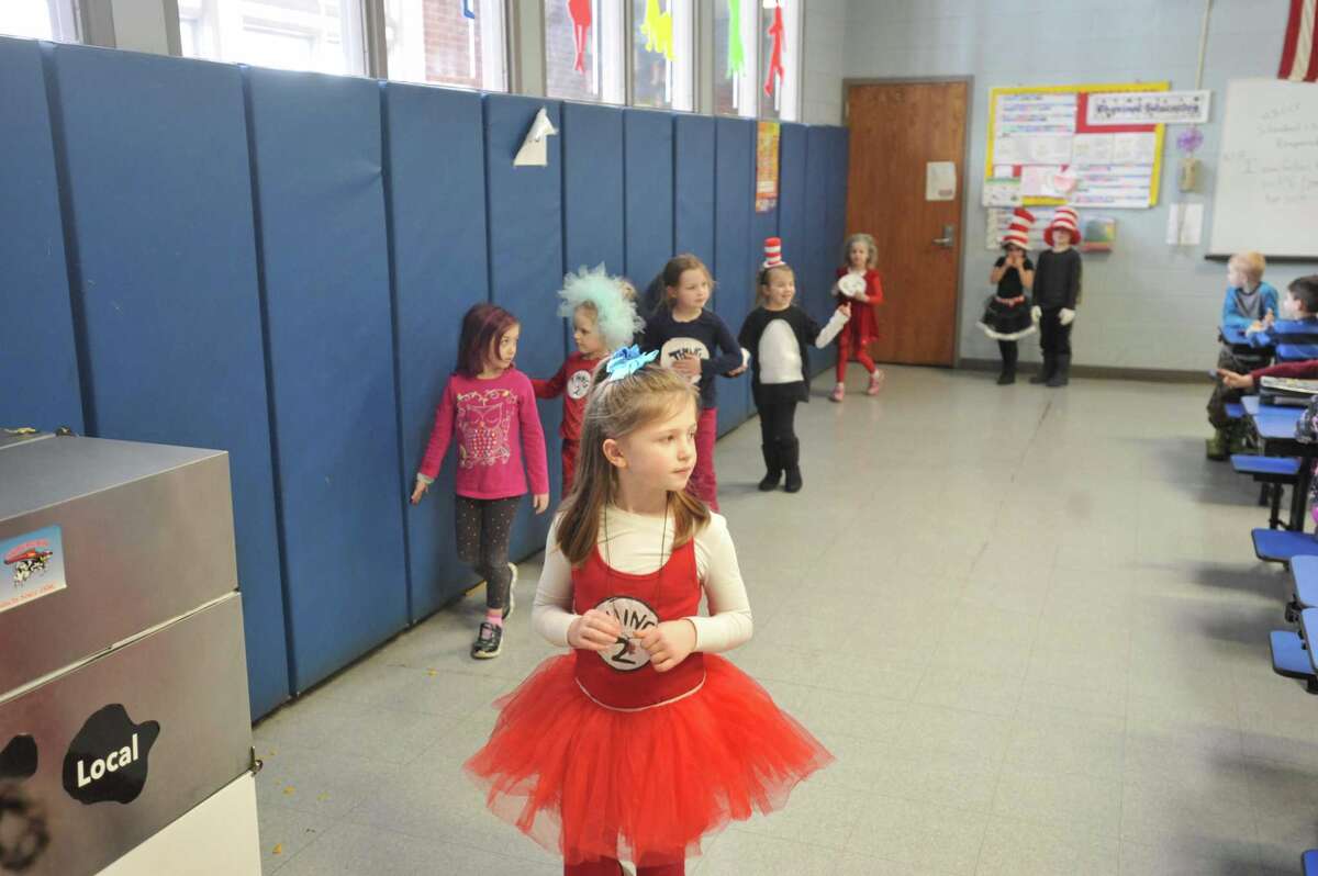 Batcheller students cap celebration of Dr. Seuss by donning costumes