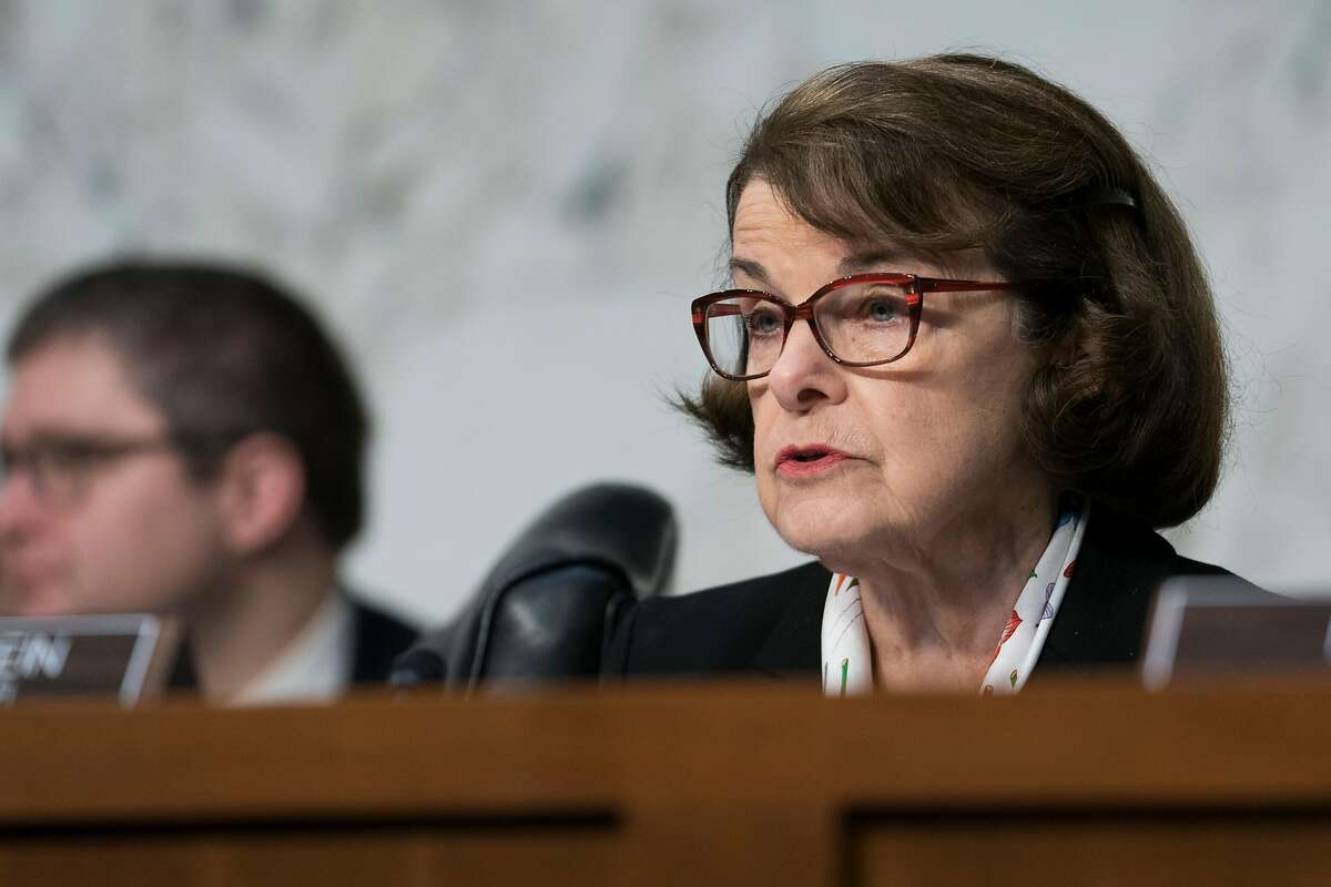 Sen. Dianne Feinstein (D-Calif.), the ranking Democrat, speaks during a Senate Judiciary Committee hearing on the school shooting in Parkland, Fla., and school safety on Capitol Hill in Washington, March 14, 2018. (Erin Schaff/The New York Times)