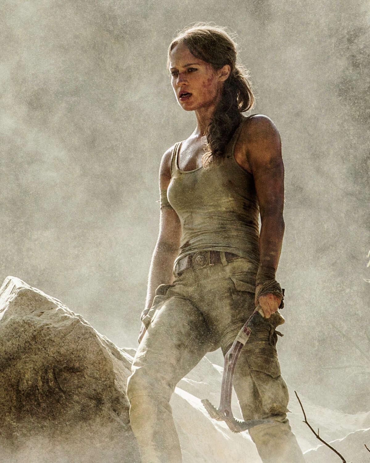 This image released by Warner Bros. Pictures shows Alicia Vikander in a scene from "Tomb Raider." (Ilze Kitshoff/Warner Bros. Pictures via AP)