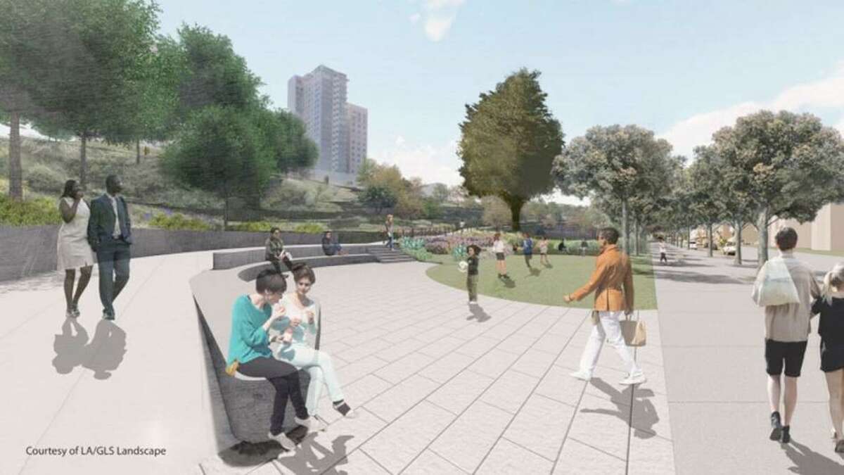 A rendering of the new Francisco Park.