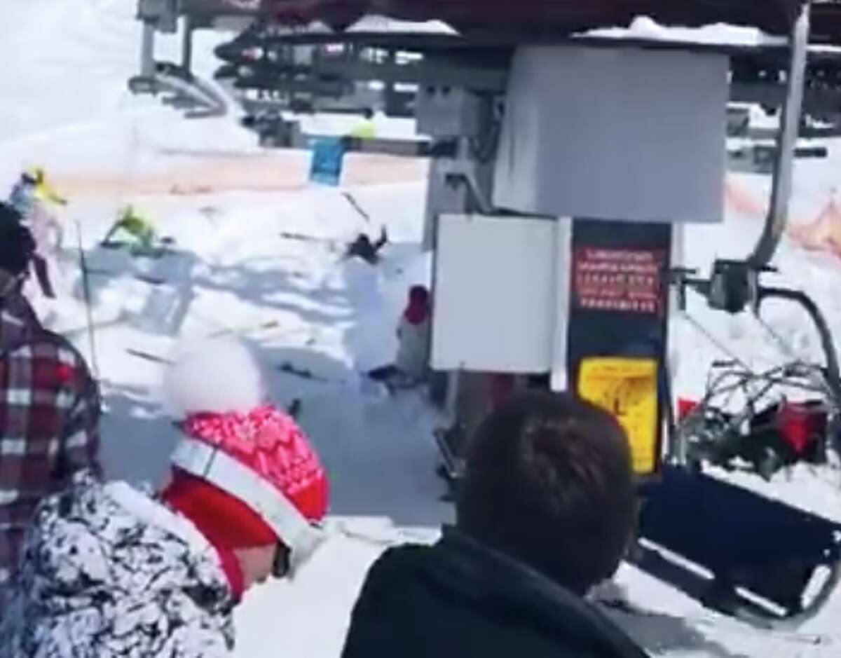 Video shows skiers thrown out of chairs in terrifying chairlift malfunction