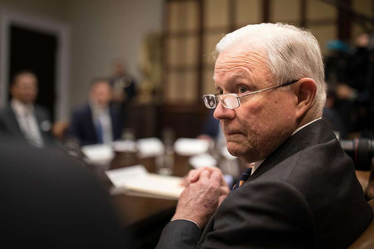 FILE � Attorney General Jeff Sessions during a roundtable discussion in the Roosevelt Room at the White House in Washington, Jan. 11, 2018. Sessions has threatened to resign at least once, but has more recently indicated his determination to resist President Donald Trump�s obvious desire for him to leave his post at the Justice Department. (Tom Brenner/The New York Times)