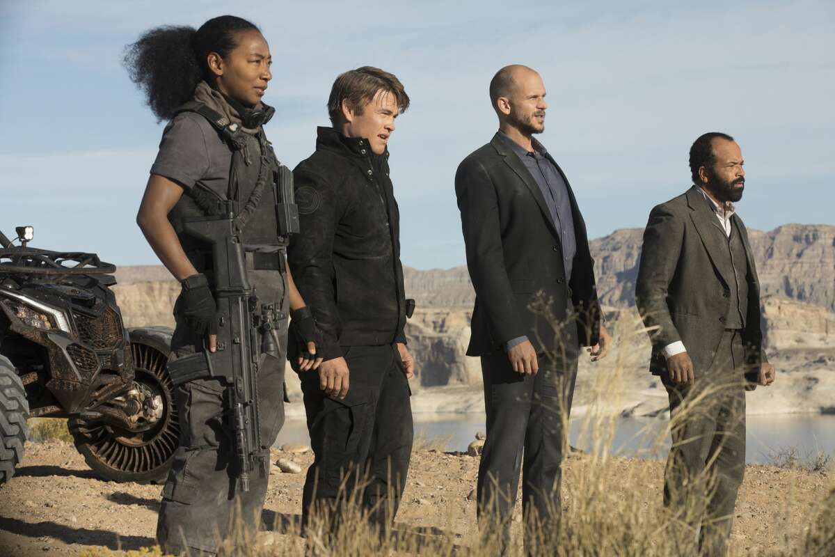 Betty Gabriel, Luke Hemsworth, Gustaf Skarsgard, and Jeffrey Wright in the season premiere of the second season of HBO's "Westworld."