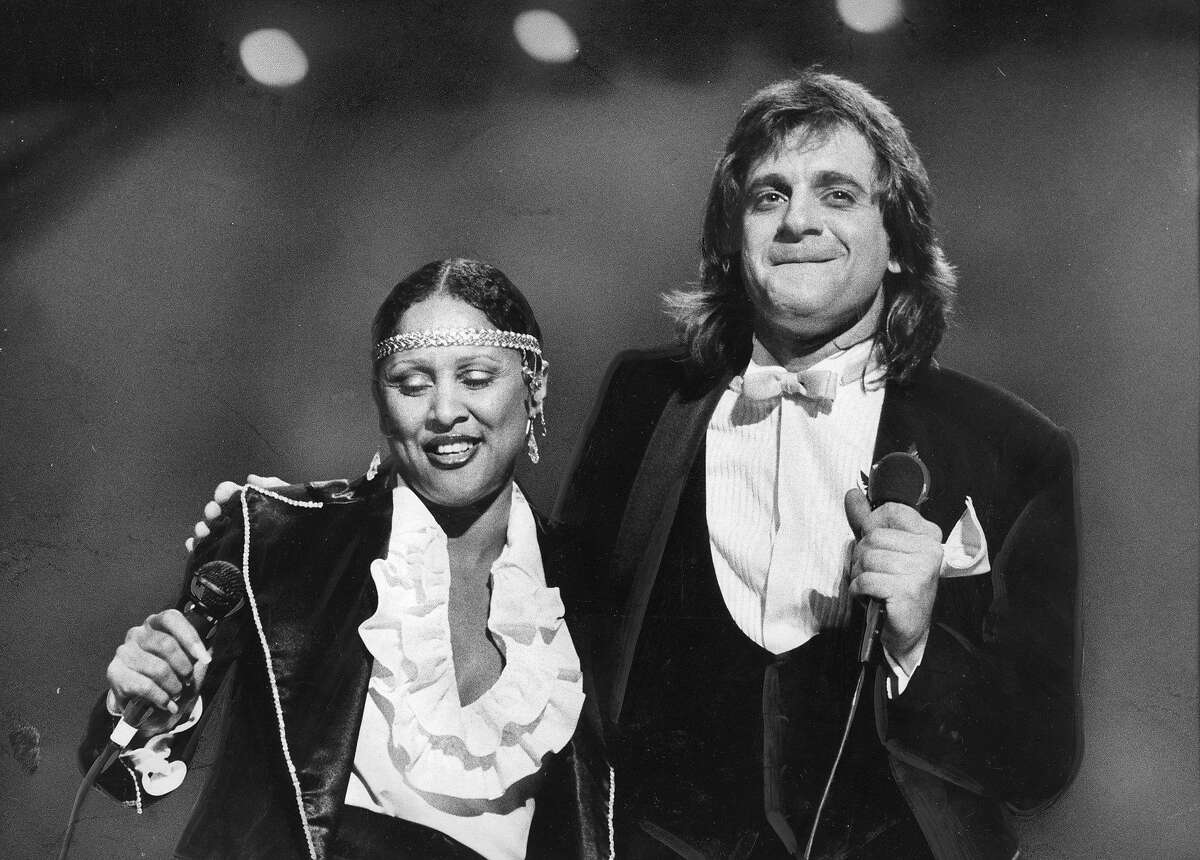 Bammies awards, 1983. Darlene Love and Eddie Money. The Love & Money Duet Photo by Steve Ringman, Mar 2, 1983. Ran Fri Mar 4 1983, p.58