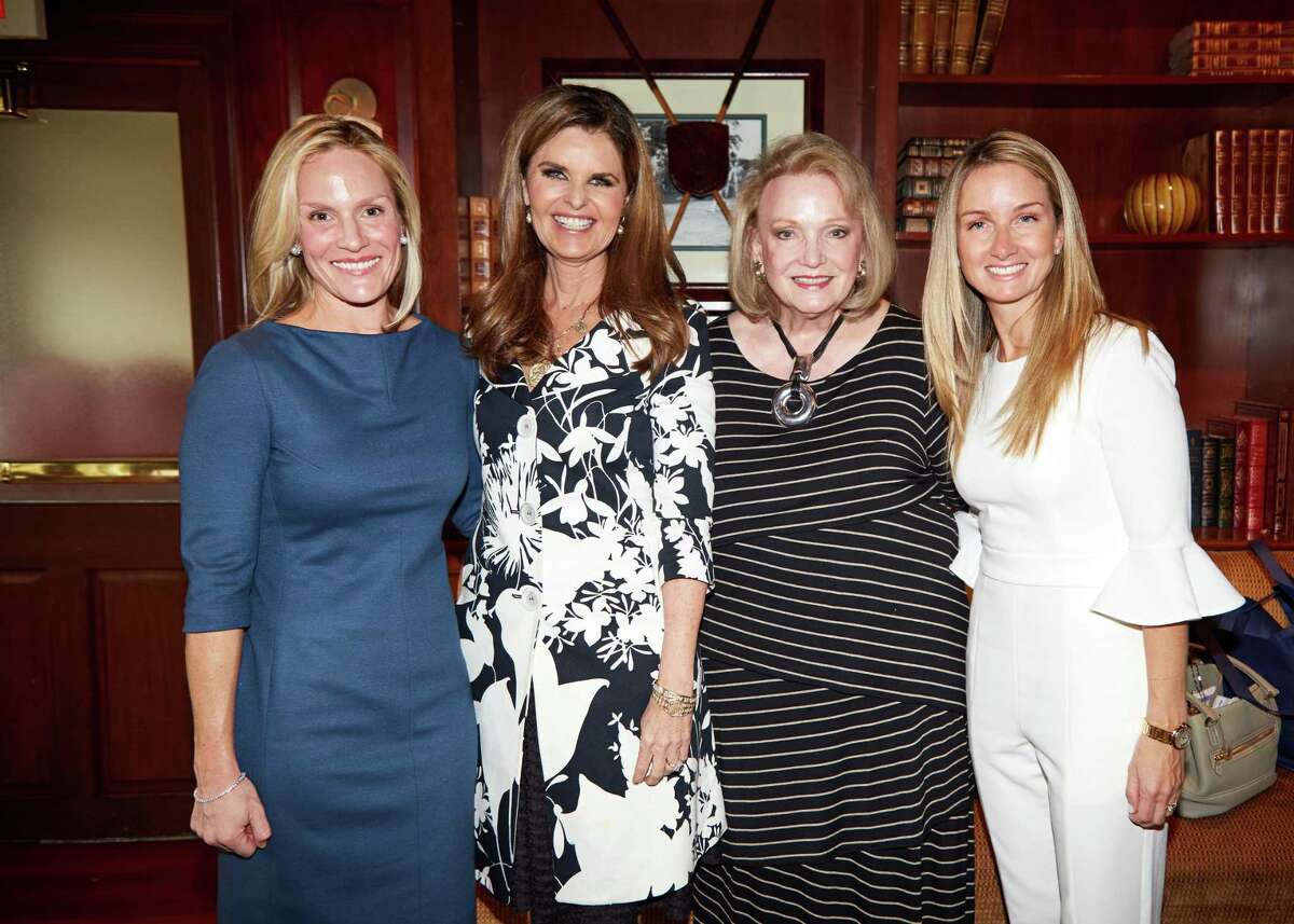 Center for HOPE Luncheon co-chairs Lauren Caffray, Jan Dilenschneider and Nancy Fazzinga with Maria Shriver, second from left.