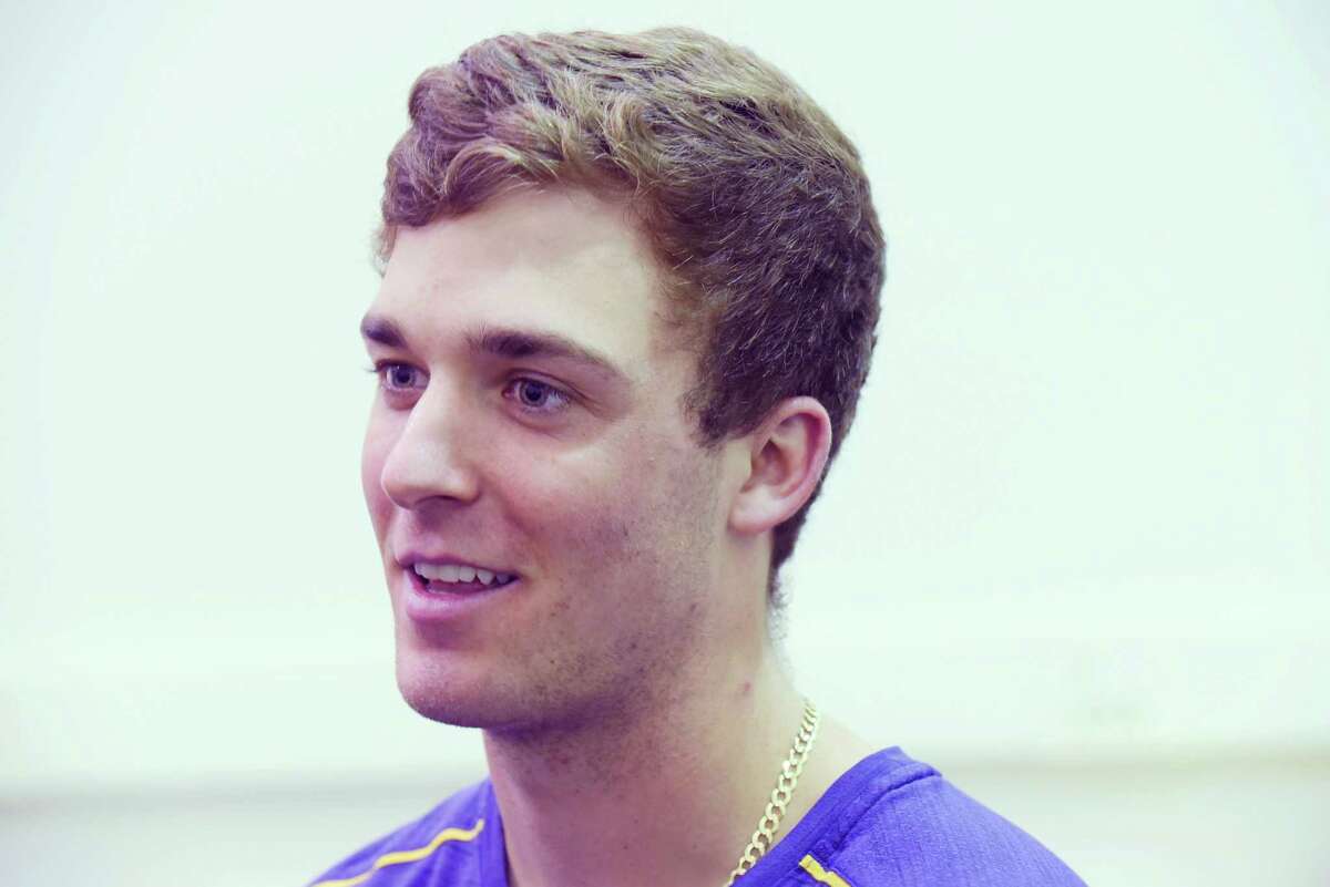 UAlbany men's lacrosse attackman, Connor Fields, talks about himself during an interview on Thursday, March 15, 2018, in Albany, N.Y. (Paul Buckowski/Times Union)