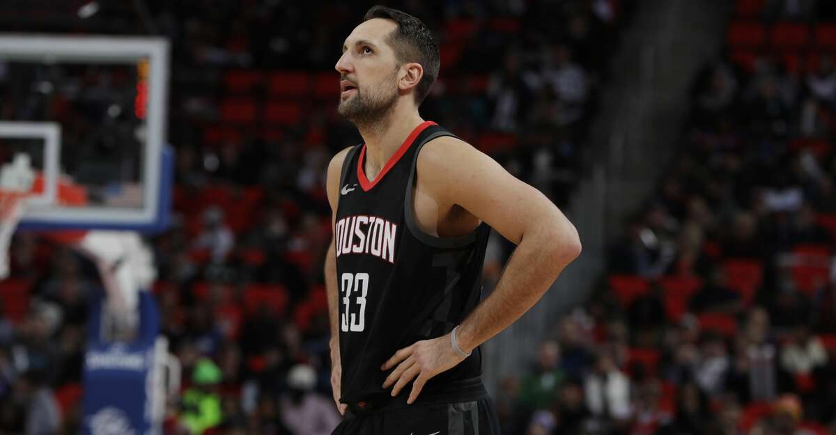 Houston Rockets forward Ryan Anderson (33) during the second half of an NBA basketball game against the Detroit Pistons, Saturday, Jan. 6, 2018, in Detroit. (AP Photo/Carlos Osorio)