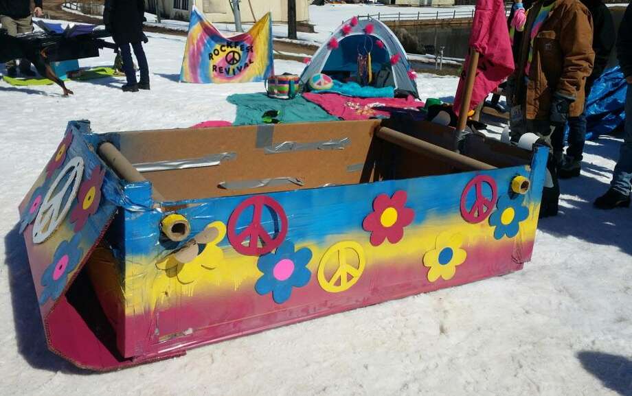 Creativity reigns at Powder Ridge cardboard box sled contest The