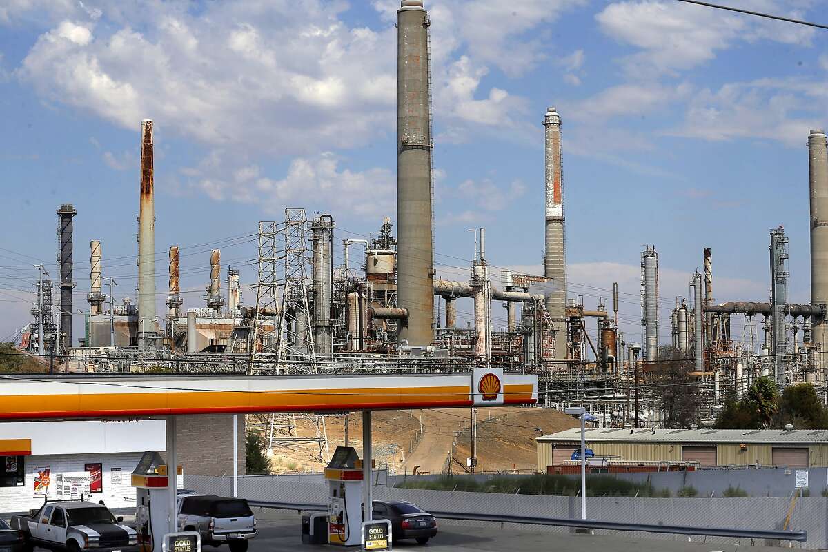 A Shell gas station just outside the gates of the Shell refinery in Martinez, Ca., as seen on Tuesday September 12, 2017. A new study is laying blame for the warming of the planet on 90 companies, with Chevron and Exxon squarely at the top of the list, Shell is also listed.