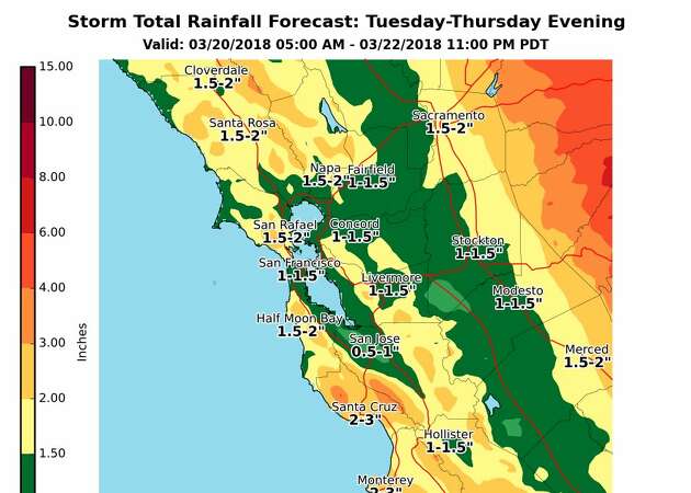 'Pineapple express' forecast to deliver three days of rain to Bay Area