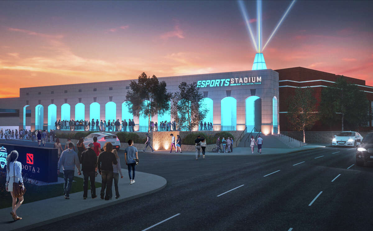 Artist rendering of the new Esports Stadium set to be built in Arlington, Texas. 