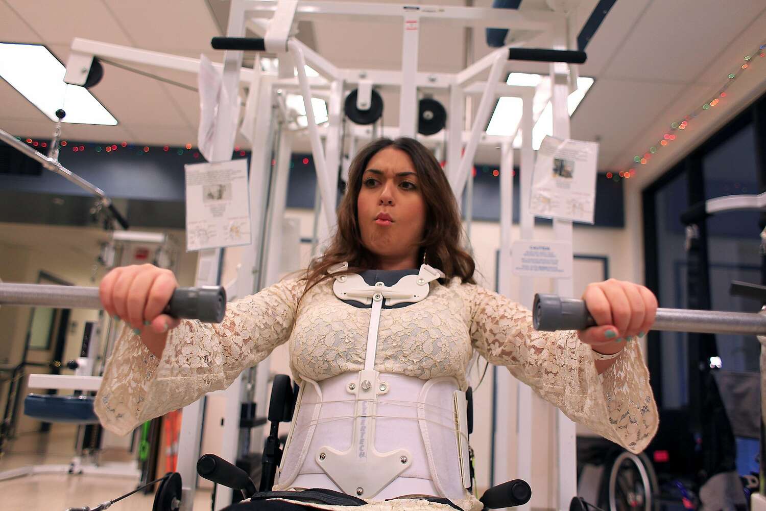 Katie Sharify does physical therapy in 2011.