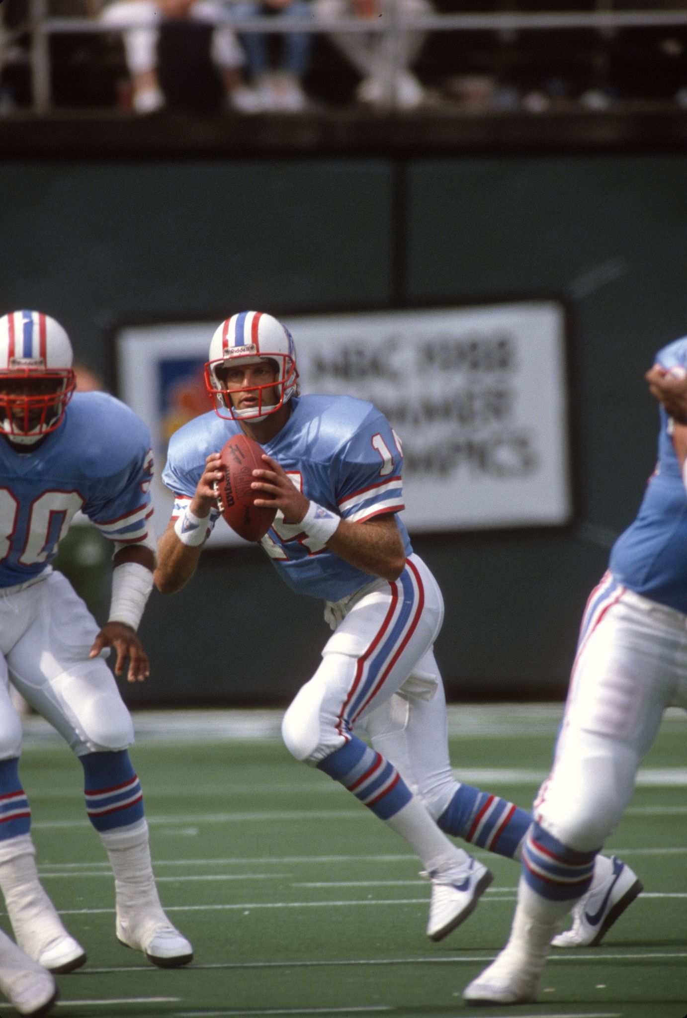 WARREN MOON JEFFIRES GIVINS DUNCAN SIGNED HOUSTON OILERS RUN & SHOOT 1 –  Super Sports Center