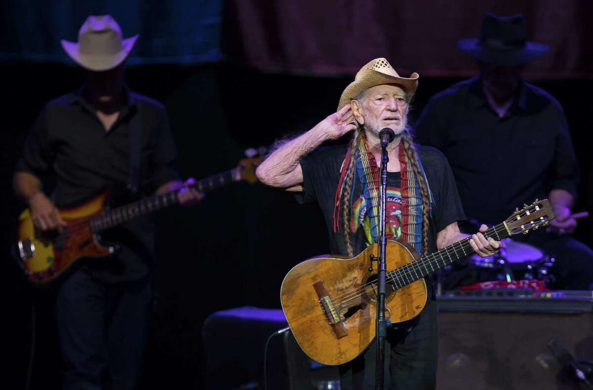 Willie Nelson plays for a pack audience at the Smart Financial Centre in Sugar Land on Tuesday, Nov. 14, 2017. (Annie Mulligan / Freelance)
