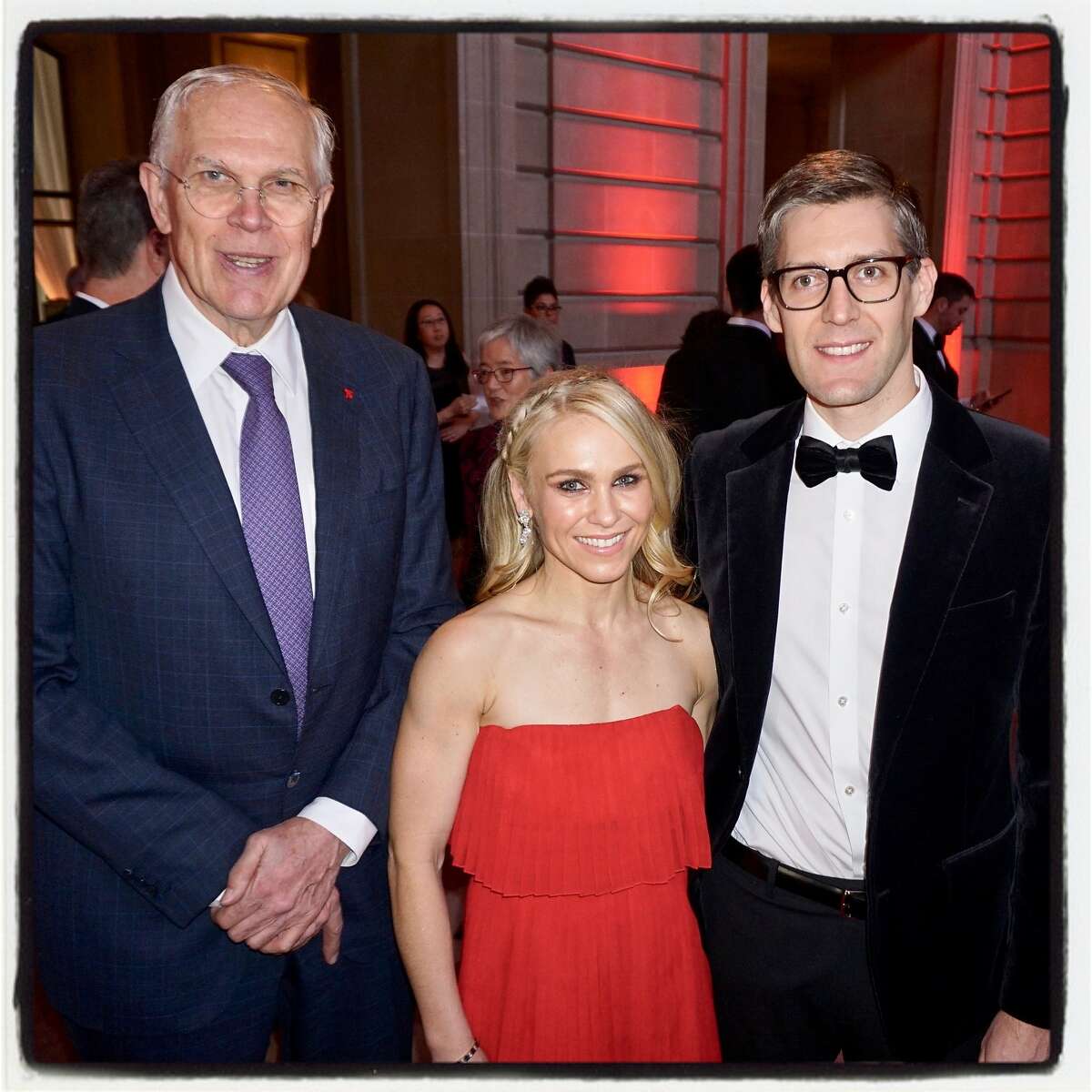 Knights Bridge vintner Jim Bailey (left) with Tatum and Alexander Getty at City Hall for the Red Cross Gala. March 17, 2018.