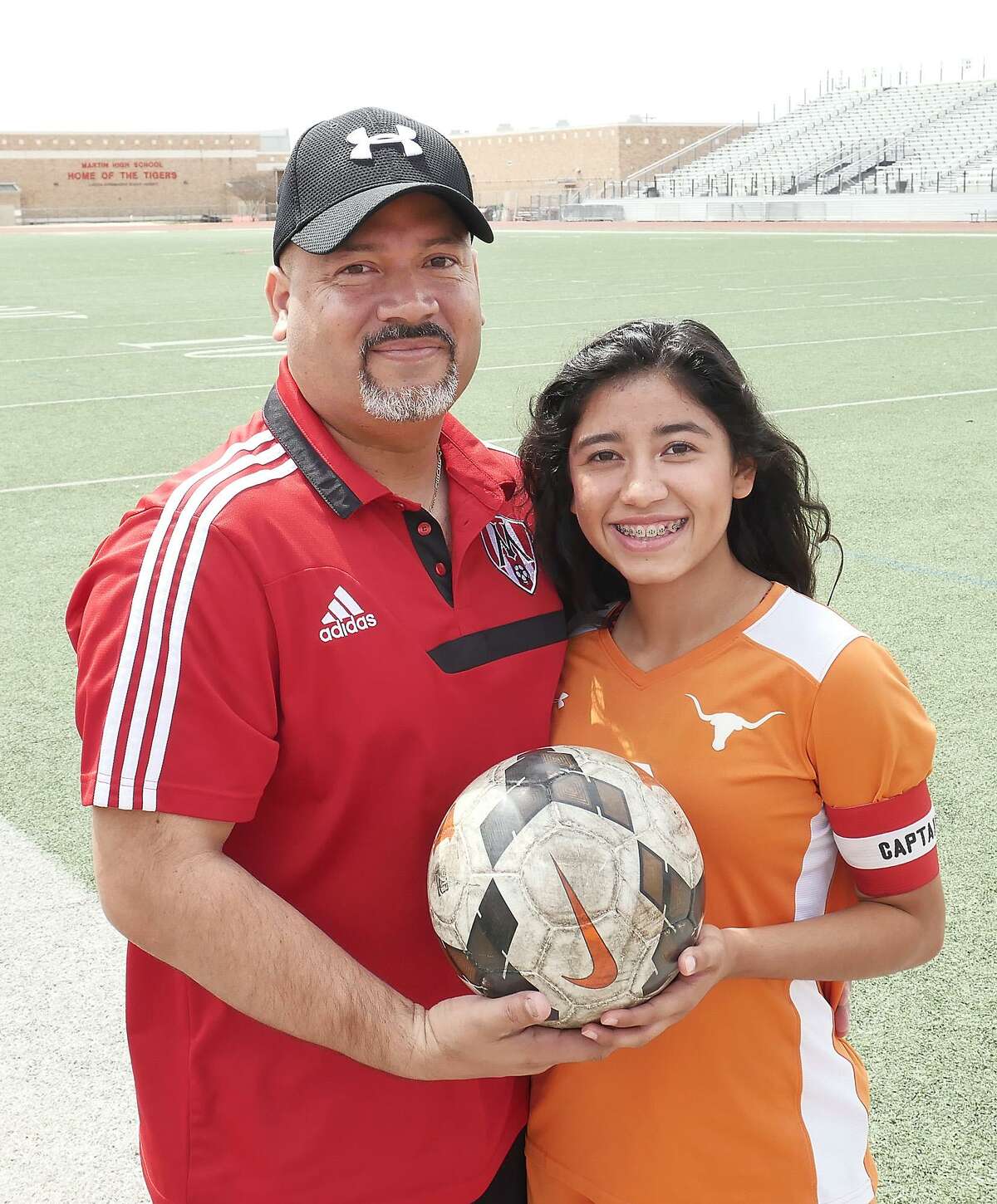 David Valdez is the head coach for girls’ soccer at Martin while his daughter Clarissa is a captain for United.