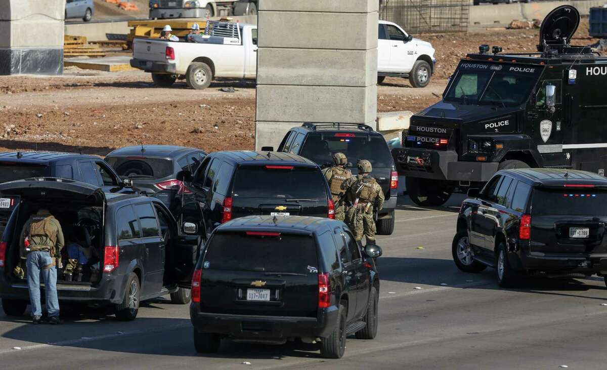 Police force car off road to end hourlong chase