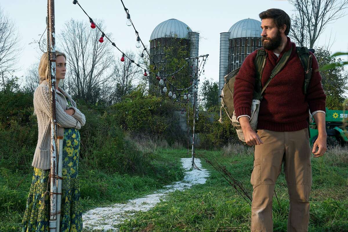 Emily Blunt, left, and John Krasinski in "A Quiet Place"