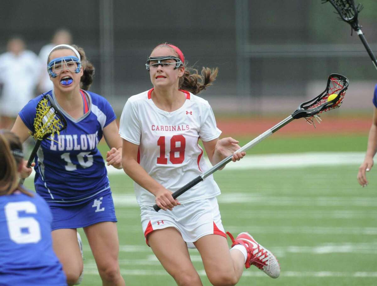 Greenwich senior tri-captain Genevieve DeWinter, right, is expected to ignite the Cardinals from her midfield position.