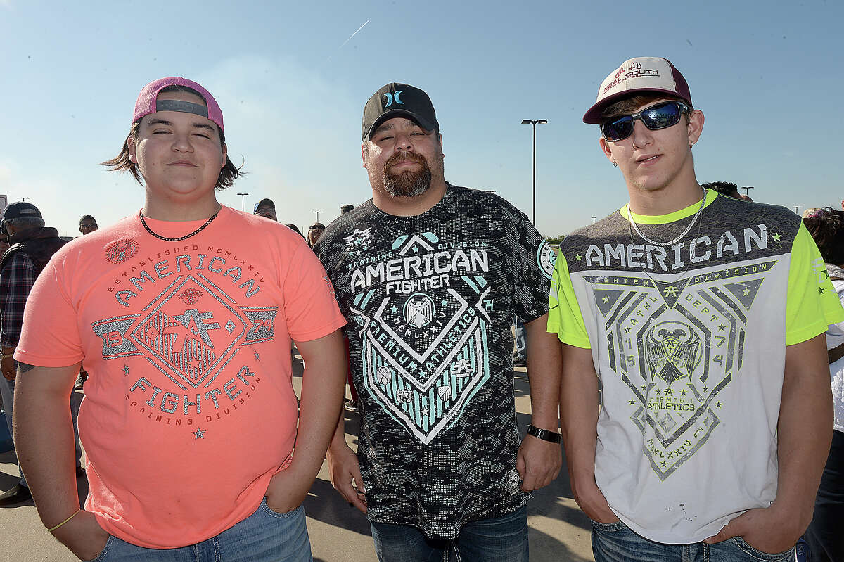 Thomas Johnson, Edward Iglesias and Harley Nobles were at the opening night of the 75th annual YMBL South Texas State Fair Thursday. The fair will run through April 1. Photo taken Thursday, March 22, 2018 Kim Brent/The Enterprise
