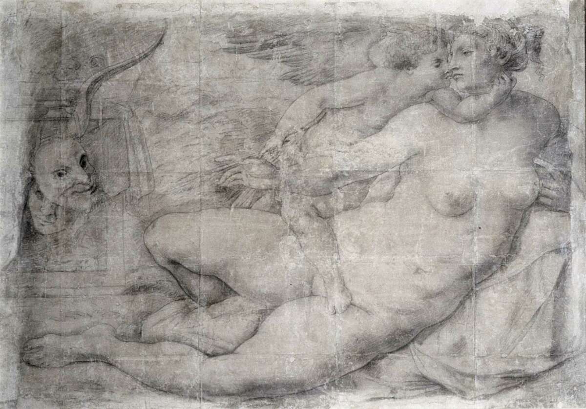 "Cartoon of Venus Kissed by Cupid," attributed to Michelangelo Buonarroti and his workshop, is among works that will be on view March 11-June 10 at the Museum of Fine Arts, Houston in the exhibition "Michelangelo and the Vatican: Masterworks from the Museo e Real Bosco di Capodimonte, Naples."