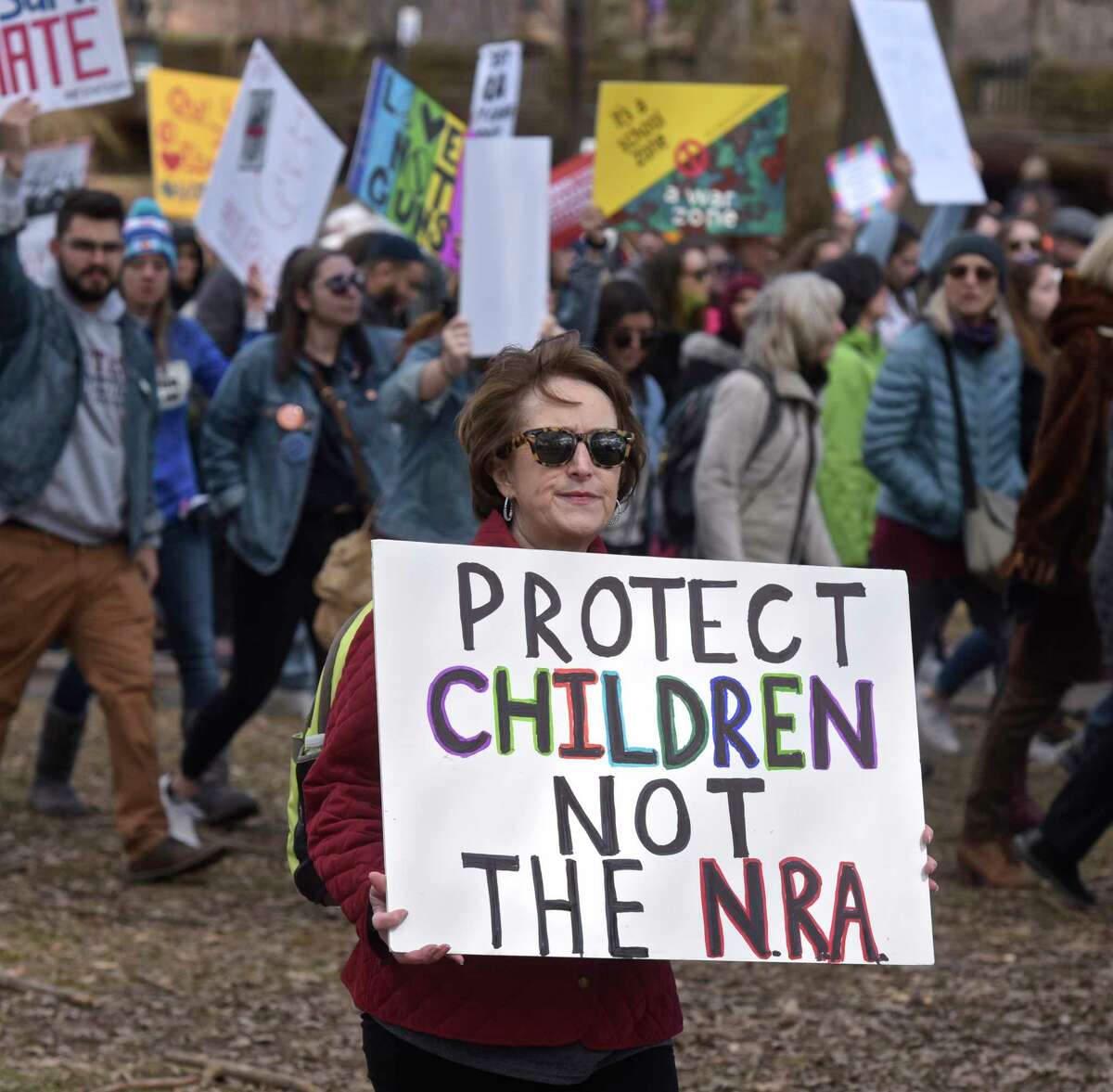 Photograph from the March for Our Lives rally, in Hartford, on Saturday, which an anti-gun-violence rally organized by students. At least nine marches are scheduled to take place in Connecticut in conjunction with the March for Our Lives in Washington, D.C., with hundreds more planned across the country. Saturday, March 24, 2018, in Hartford, Conn.